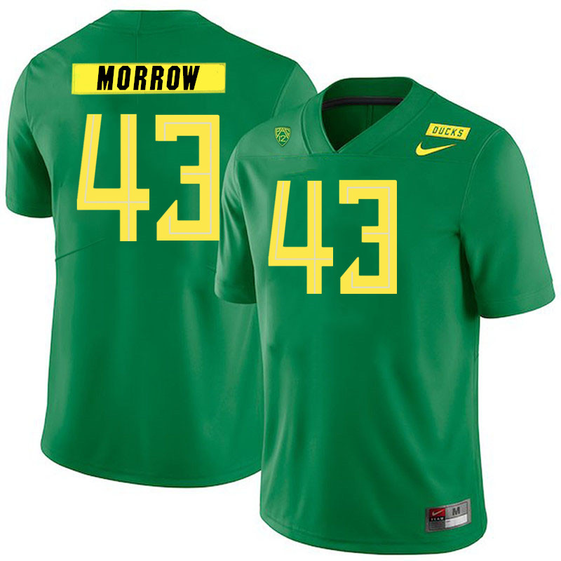 Men #43 Devin Morrow Oregon Ducks College Football Jerseys Stitched Sale-Green - Click Image to Close